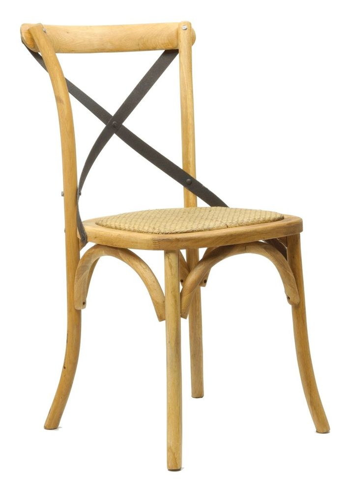 Chairs - Kentucky chair wood and iron, vintage metal cross-back - JP2B DECORATION