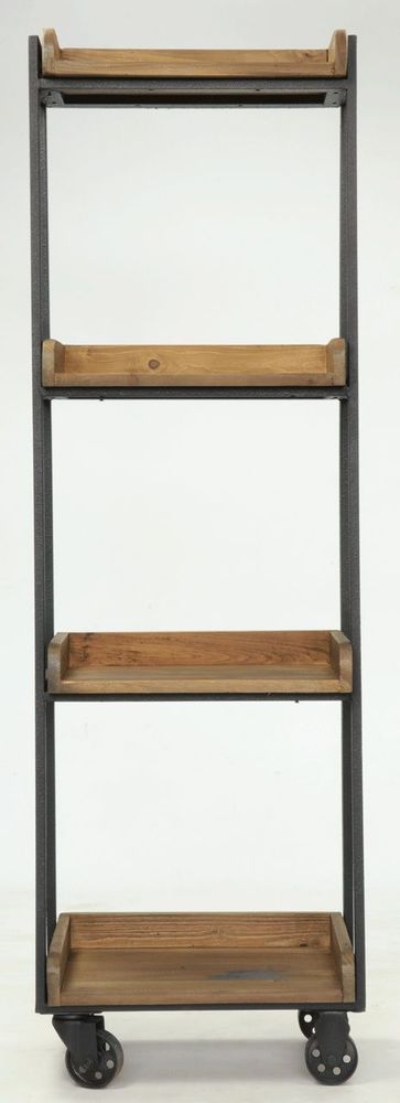 Shelves - Shelf / Display on wheels, recycled wood and iron, 4 shelves - JP2B DECORATION