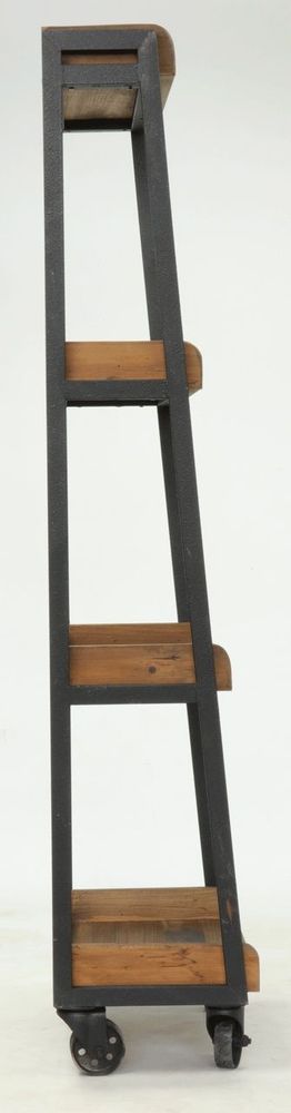 Shelves - Shelf / Display on wheels, recycled wood and iron, 4 shelves - JP2B DECORATION