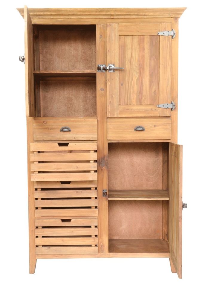 Wardrobe - Fridge-style cabinet recycled wood, 5 drawers, vintage design - JP2B DECORATION