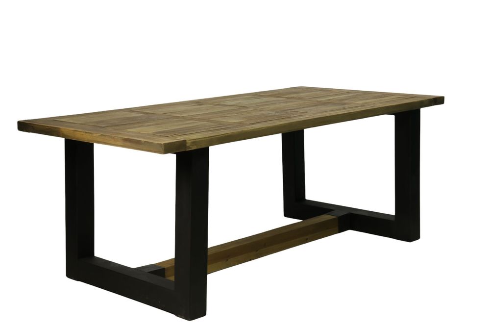 Dining Tables - Modern industrial dining table recycled wood and metal, 200 cm - JP2B DECORATION