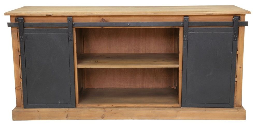 Buffets - Cabinet industriel bois et métal, 6 tiroirs, design robuste - JP2B DECORATION