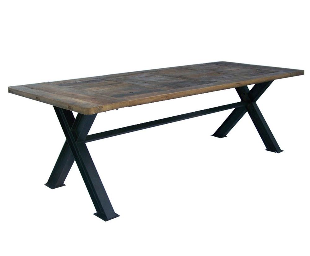 Tables Salle à Manger - Grande table de repas, bois recyclé et métal, 250 cm - JP2B DECORATION