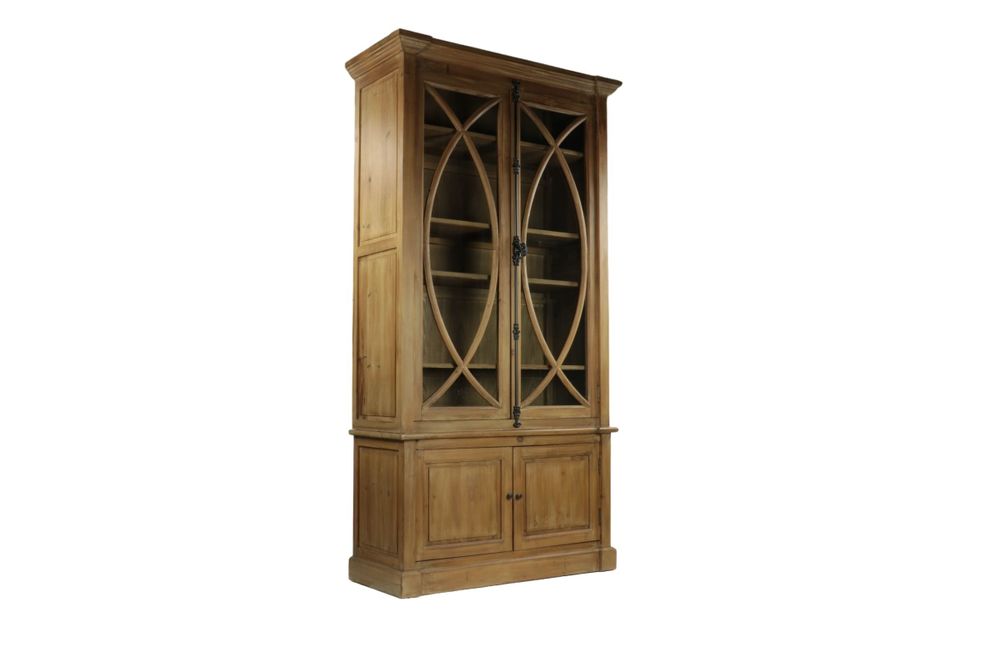 Wardrobe - Amsterdam two-part buffet recycled wood, 2 glass doors, vintage design - JP2B DECORATION