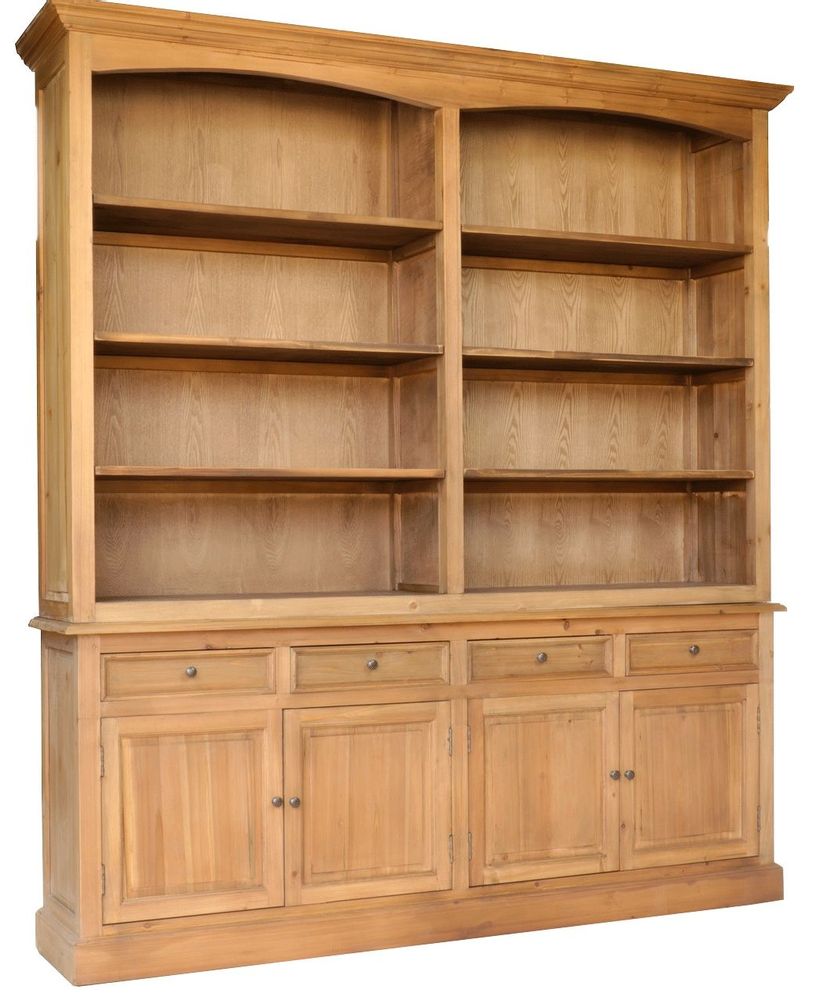 Bookshelves - Industrial bookcase recycled wood, 4 drawers, 6 shelves - JP2B DECORATION