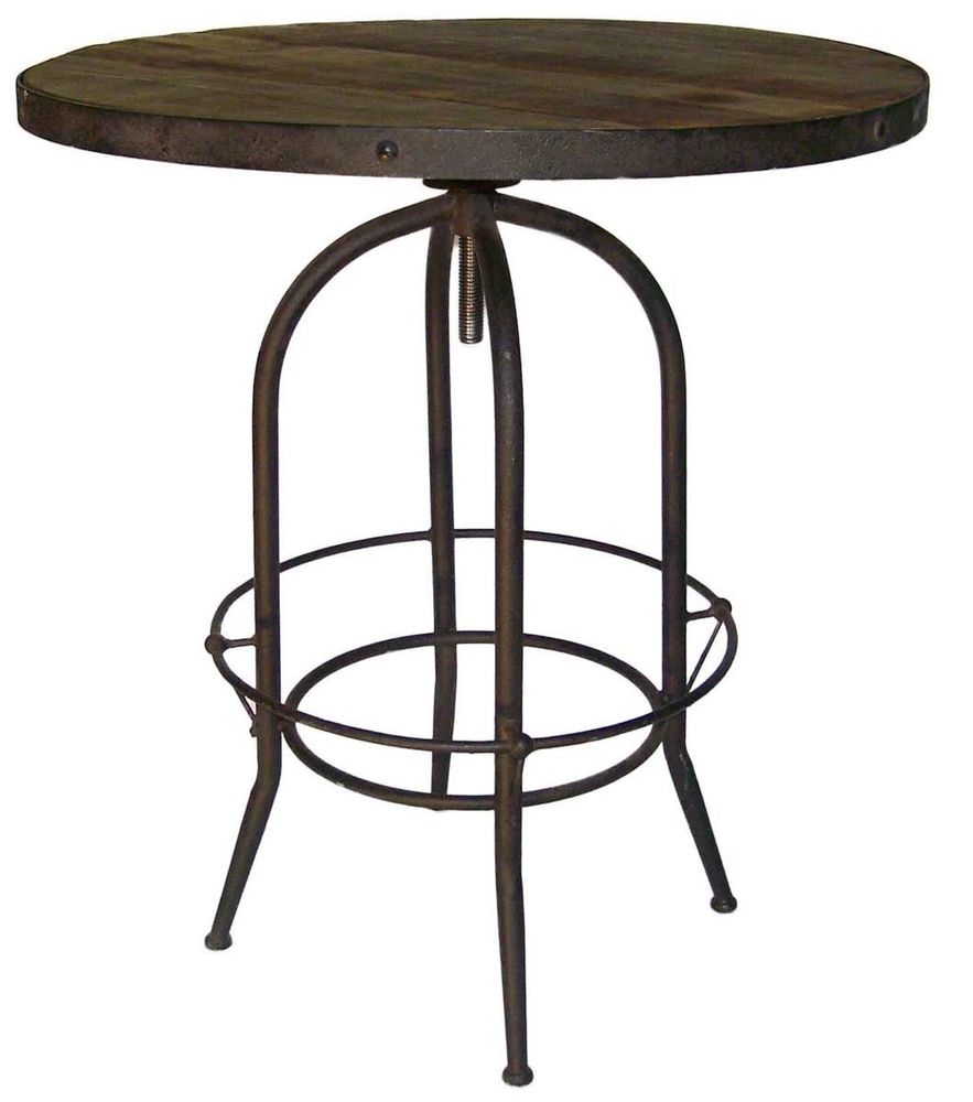 Dining Tables - High bar table, wood and metal, adjustable top, industrial design - JP2B DECORATION