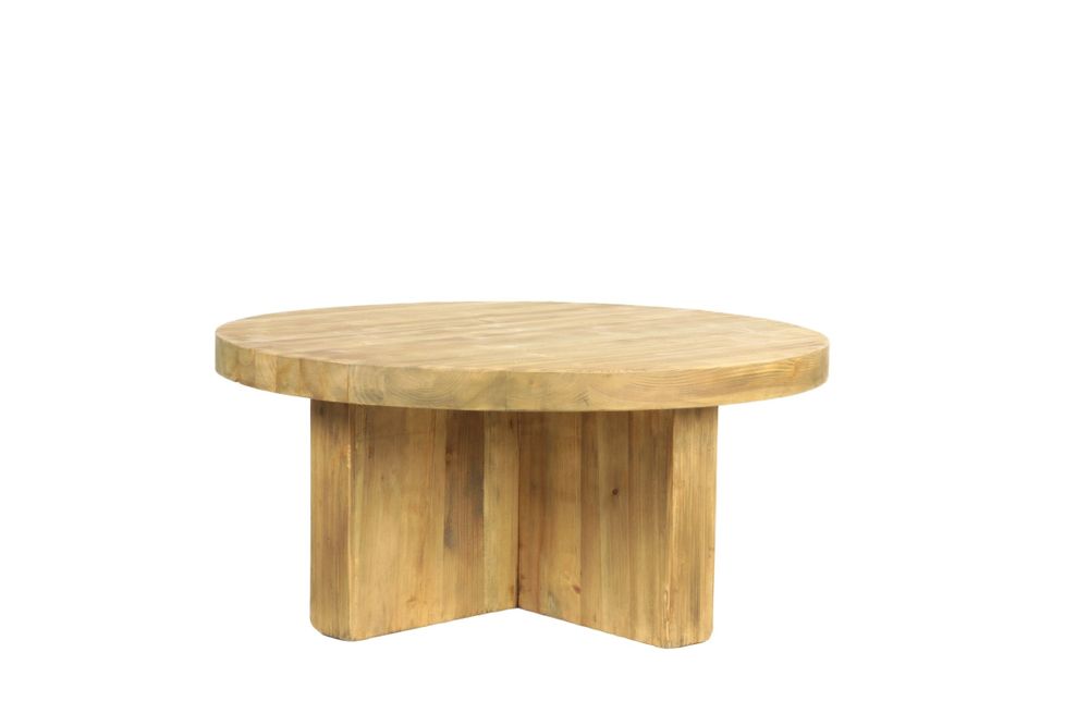 Round Bali coffee table, elm wood, natural style, 100 cm - JP2B DECORATION