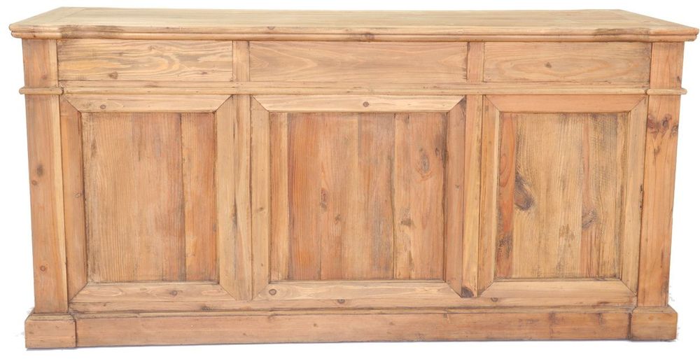 Bureaux - Bureau Américain en bois recyclé, 3 tiroirs, style vintage - JP2B DECORATION