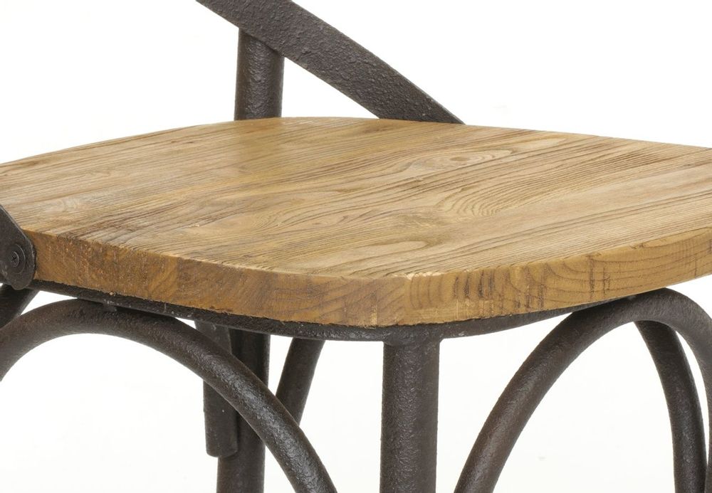 Chaises - Chaise de bar en bois massif, design vintage et confortable - JP2B DECORATION