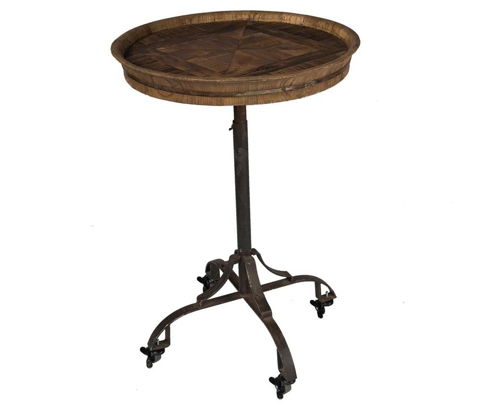 Other tables - Tea Stand, wood and metal, vintage industrial design - JP2B DECORATION