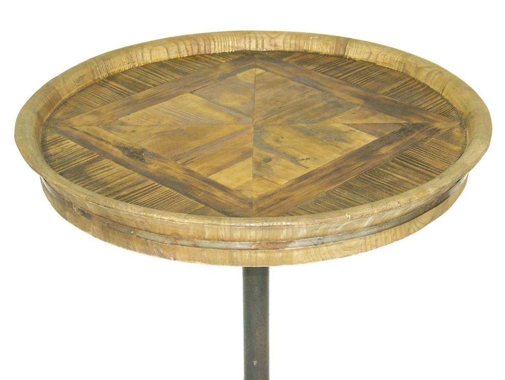 Other tables - Tea Stand, wood and metal, vintage industrial design - JP2B DECORATION