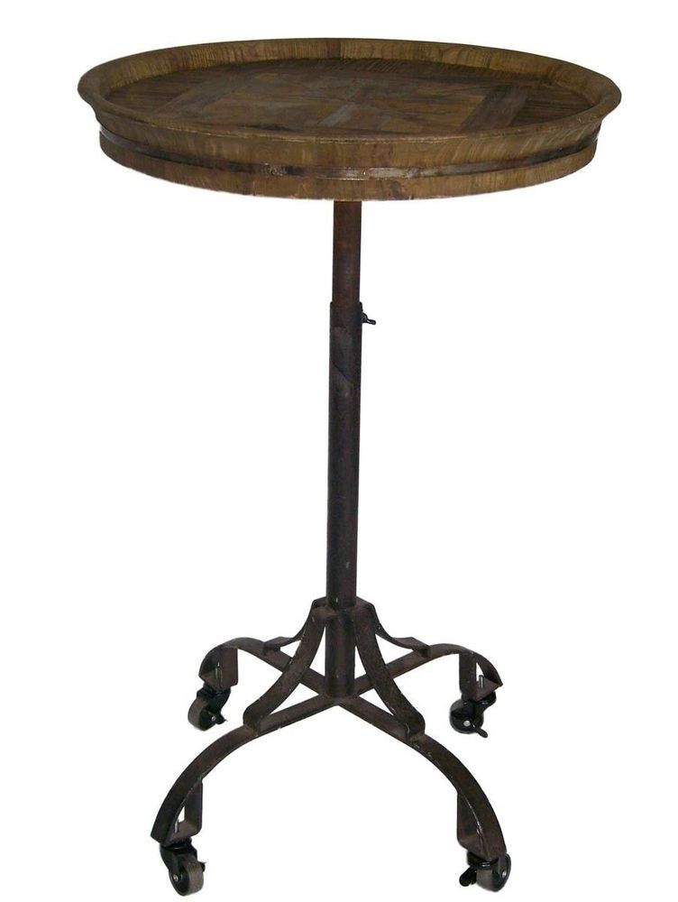 Other tables - Tea Stand, wood and metal, vintage industrial design - JP2B DECORATION