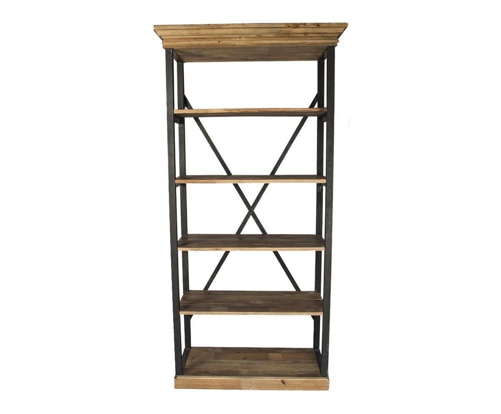 Shelves - Medium industrial shelf, wood and metal, 220 cm - JP2B DECORATION