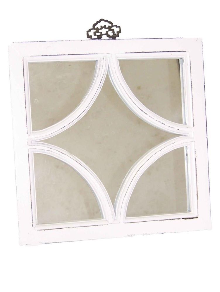 Mirrors - Square mirror in recycled wood, vintage design, 40 cm - JP2B DECORATION