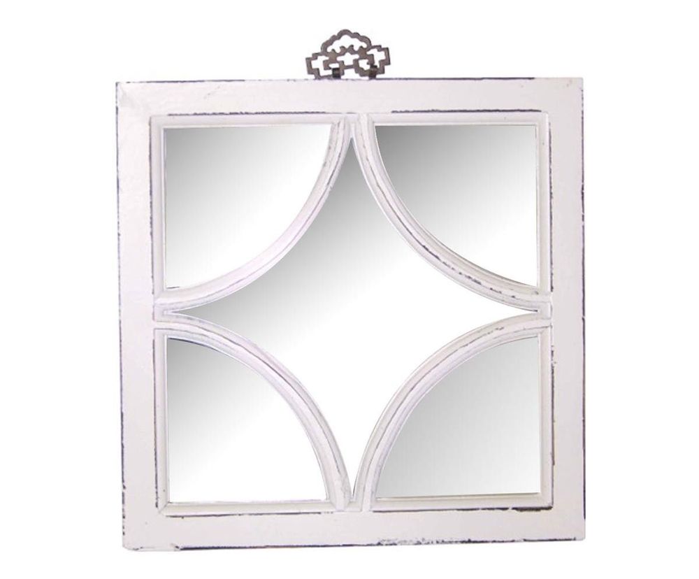Mirrors - Square mirror in recycled wood, vintage design, 40 cm - JP2B DECORATION
