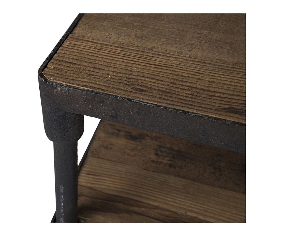 Autres tables - Bout de canapé en bois et métal, 3 étagères, style industriel - JP2B DECORATION