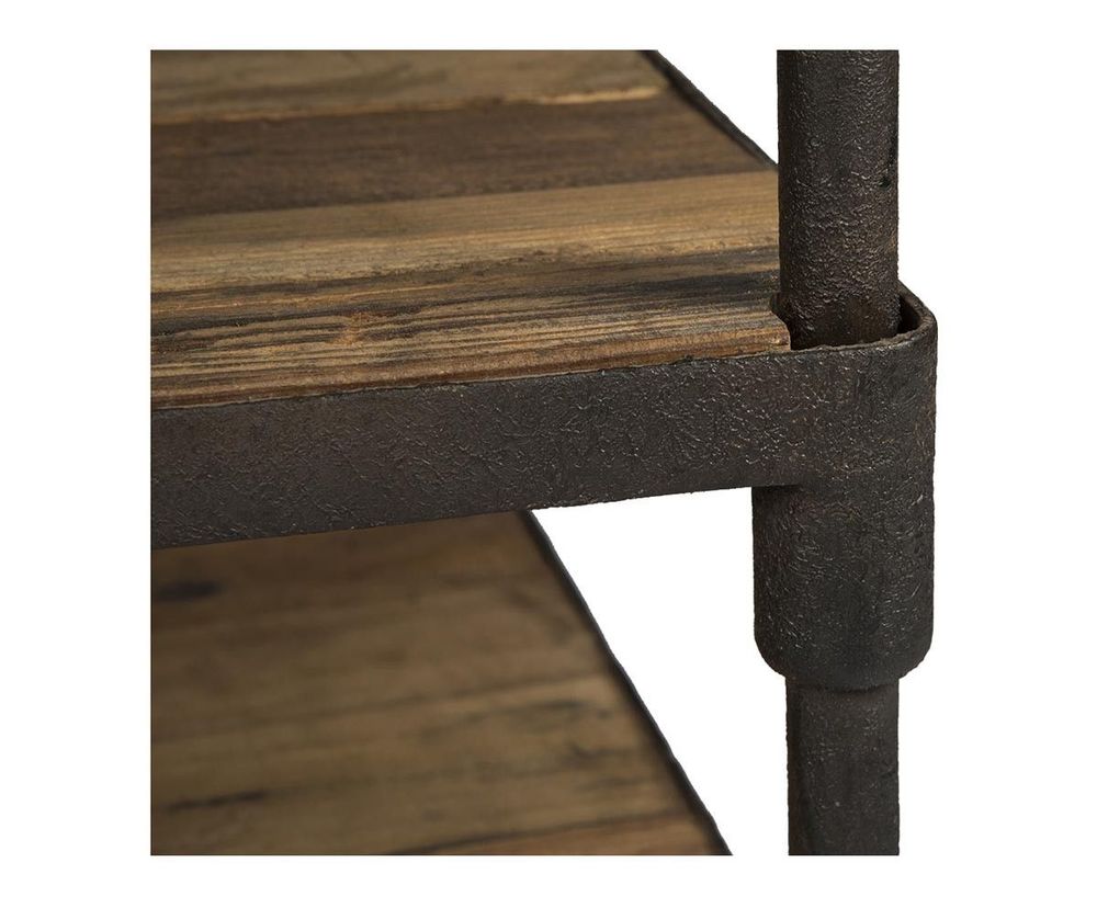 Autres tables - Bout de canapé en bois et métal, 3 étagères, style industriel - JP2B DECORATION