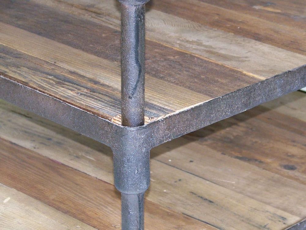 Autres tables - Bout de canapé en bois et métal, 3 étagères, style industriel - JP2B DECORATION