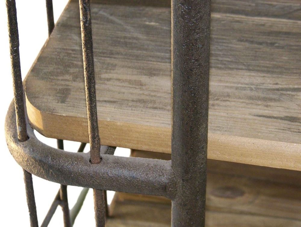 Autres tables - Meuble de rangement cage, bois et métal, design industriel, 70 cm - JP2B DECORATION