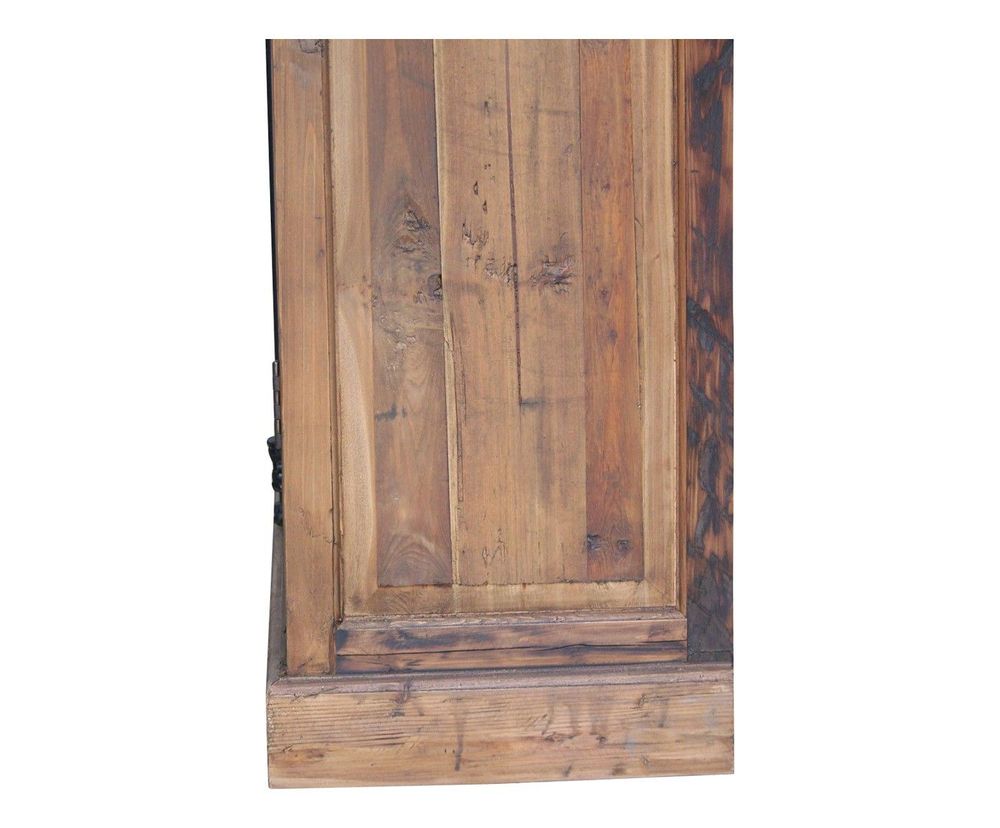 Armoires - Armoire vitrée en bois recyclé, petit carreau, design authentique - JP2B DECORATION