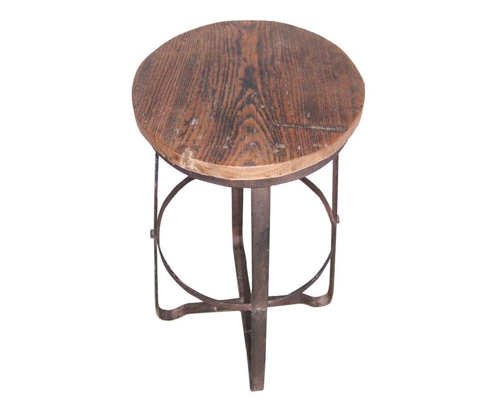 Tabourets - Tabouret de bar industriel réglable, métal et bois, design vintage - JP2B DECORATION