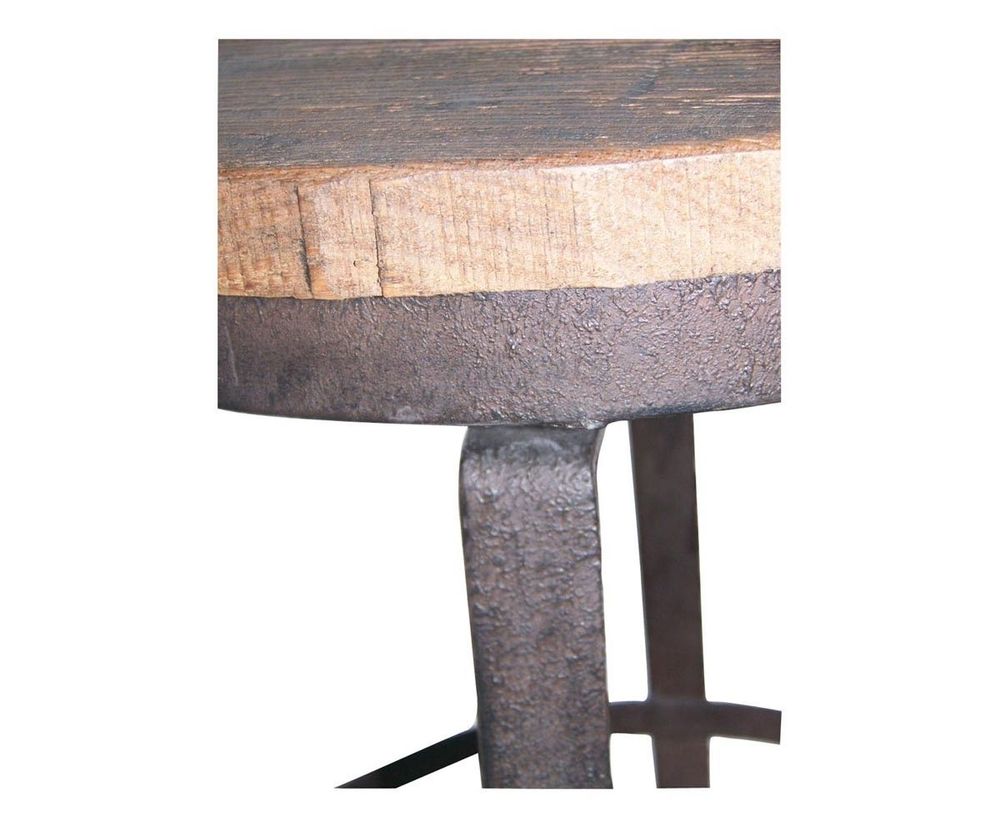 Tabourets - Tabouret de bar industriel réglable, métal et bois, design vintage - JP2B DECORATION