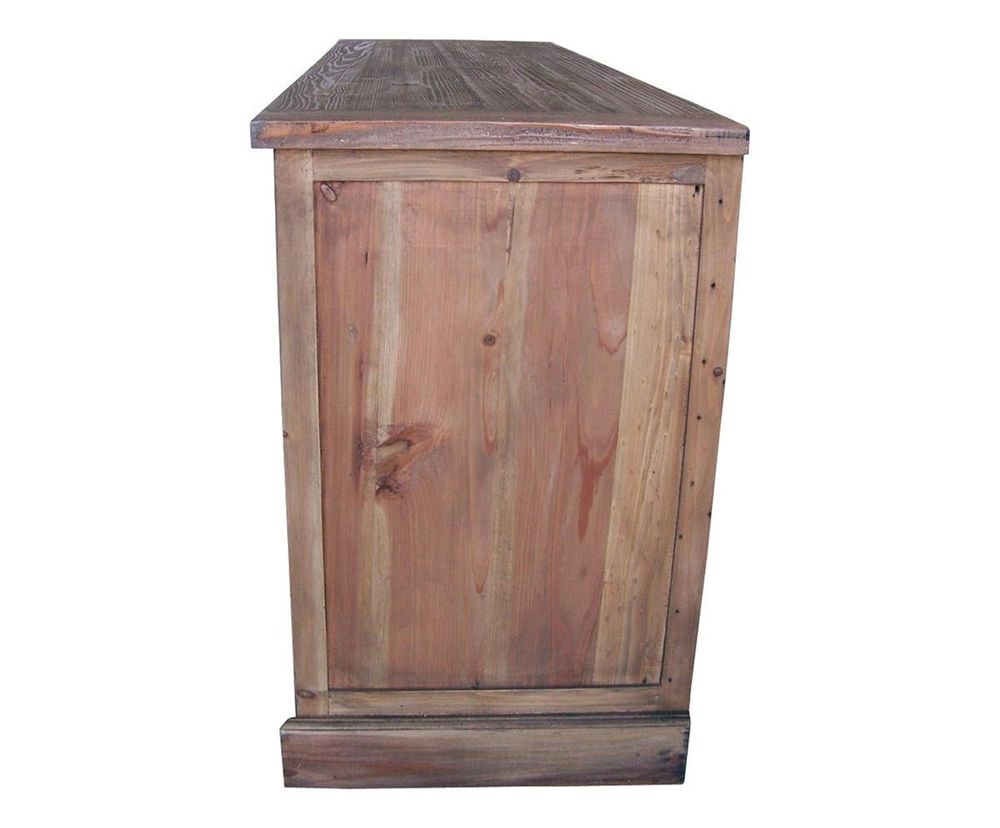 Buffets - Bas de buffet vitré en bois recyclé, 3 tiroirs, 4 portes, design rustique - JP2B DECORATION