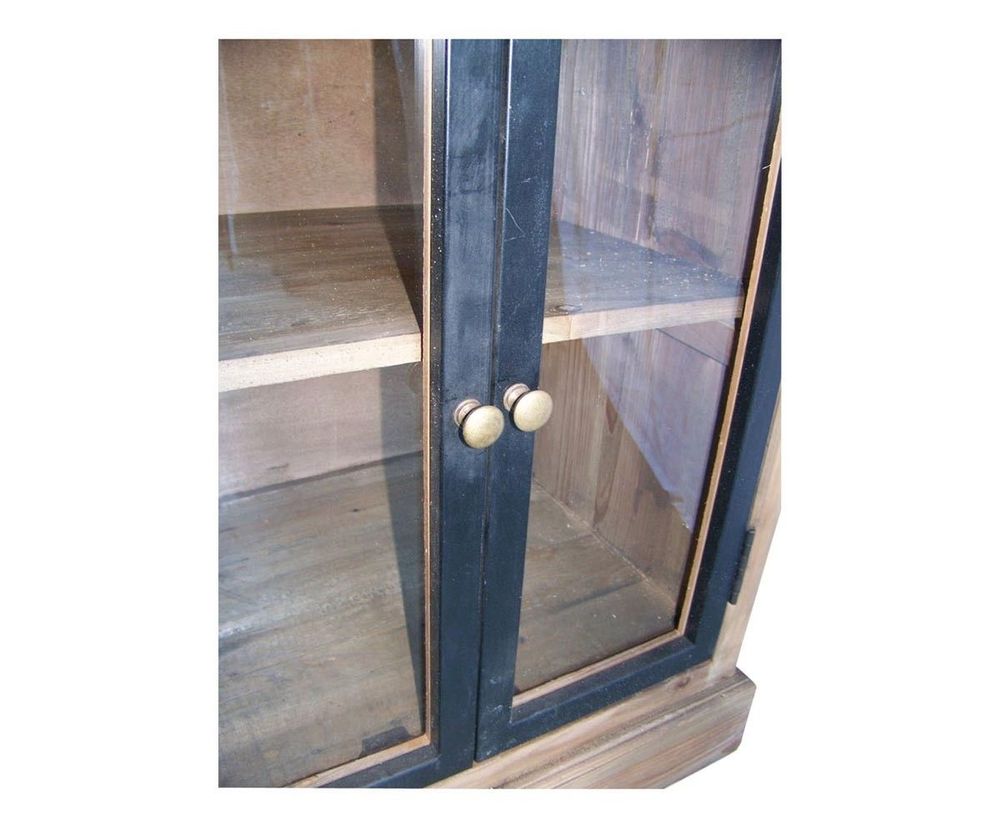 Buffets - Bas de buffet vitré en bois recyclé, 3 tiroirs, 4 portes, design rustique - JP2B DECORATION