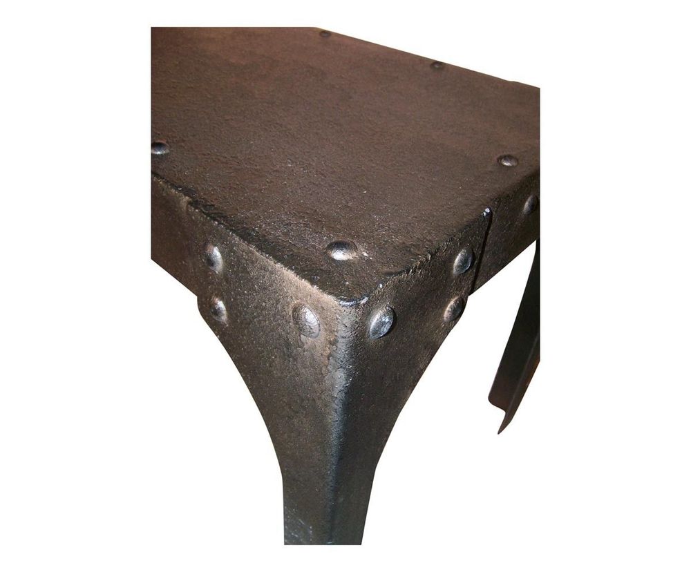 Bancs - Banc en métal noir martelé, style industriel, 160 cm - JP2B DECORATION