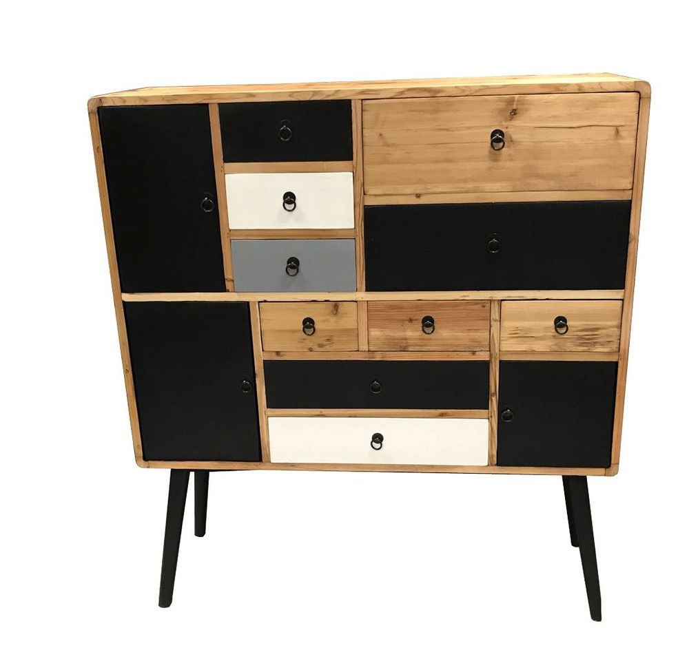 Bookshelves - Rustic Scandi furniture in recycled wood, 125 cm, vintage style - JP2B DECORATION
