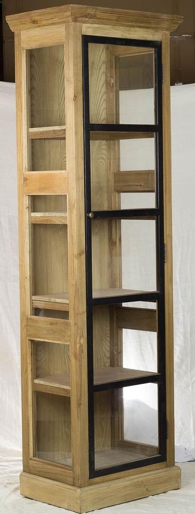 Sideboards - Industrial one-door wardrobe in recycled wood, sturdy and authentic design - JP2B DECORATION