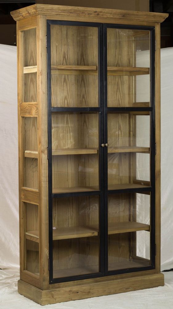 Sideboards - Industrial 2-door wardrobe in recycled wood, sturdy and authentic design - JP2B DECORATION