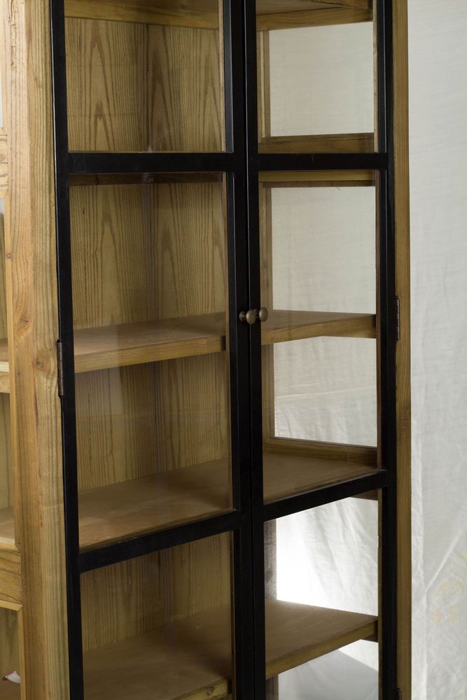 Sideboards - Industrial 2-door wardrobe in recycled wood, sturdy and authentic design - JP2B DECORATION