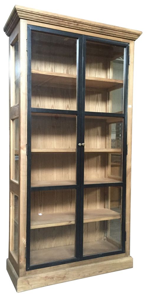 Sideboards - Industrial 2-door wardrobe in recycled wood, sturdy and authentic design - JP2B DECORATION