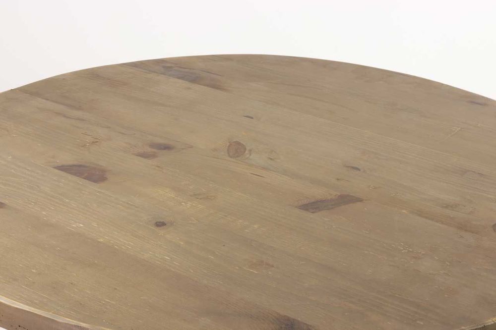 Tables Salle à Manger - Guéridon Mona en bois recyclé, design rustique, 110 cm - JP2B DECORATION