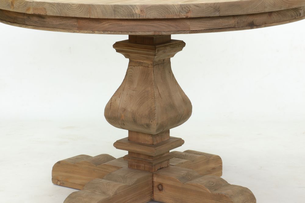 Tables Salle à Manger - Guéridon Mona en bois recyclé, design rustique, 110 cm - JP2B DECORATION