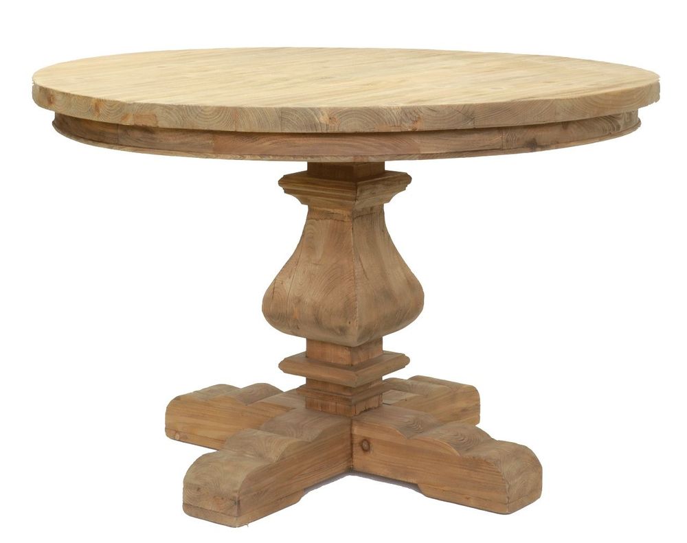 Tables Salle à Manger - Guéridon Mona en bois recyclé, design rustique, 110 cm - JP2B DECORATION