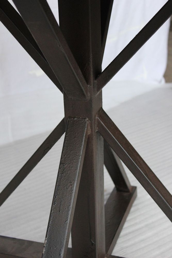 Dining Tables - Industrial side table in metal and recycled wood, 100 cm - JP2B DECORATION
