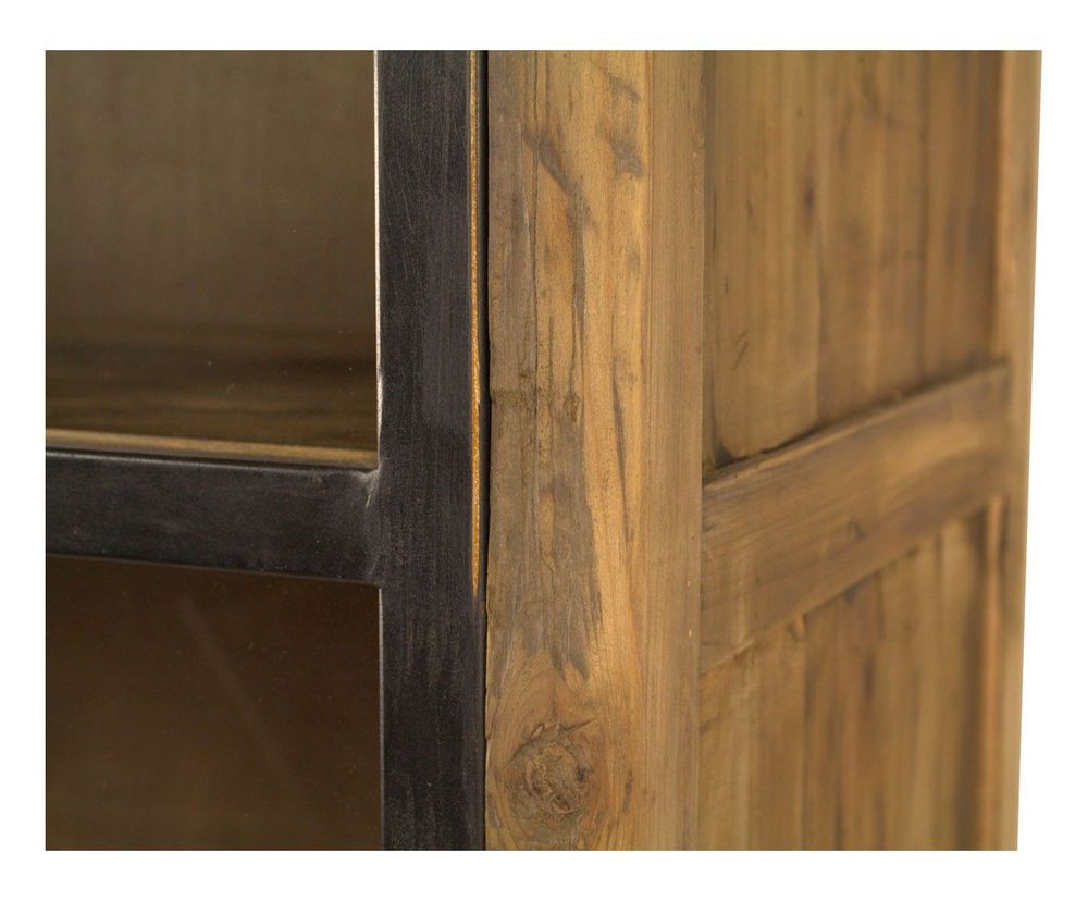 Buffets - Armoire industrielle en bois recyclé, 2 portes, design robuste et authentique - JP2B DECORATION