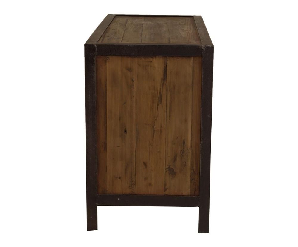 Chests of drawers - Industrial chest of drawers, 6 drawers, wood and metal, robust design - JP2B DECORATION