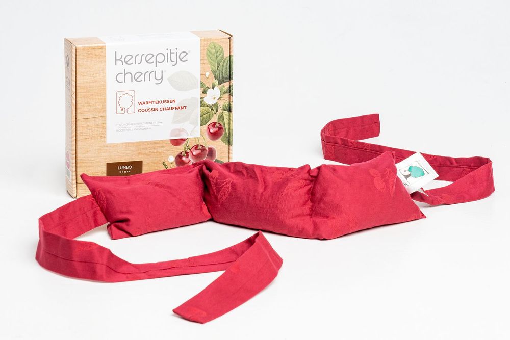 Coussins - Kersepit Lumbo Coussin allongé en noyaux de cerises avec ruban 13x55cm - INATURA