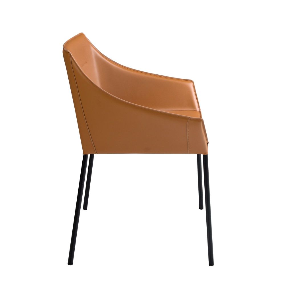 Chaises - Chaise en croûte de cuir marron - ANGEL CERDÁ