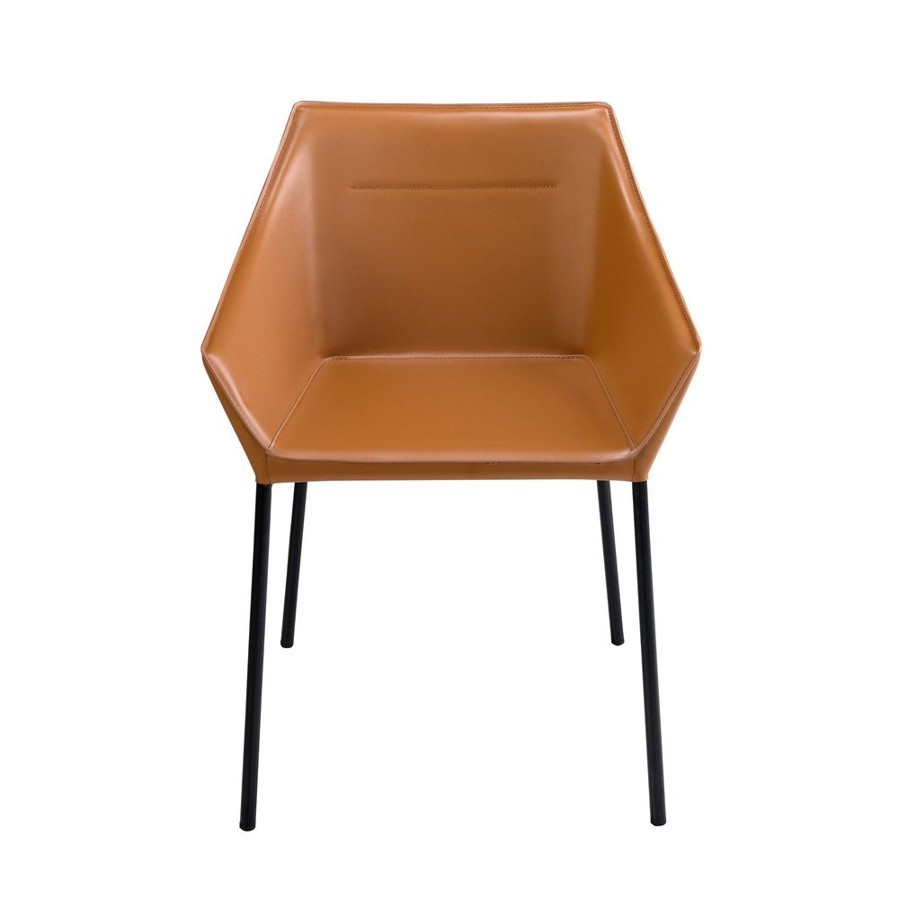 Chaises - Chaise en croûte de cuir marron - ANGEL CERDÁ