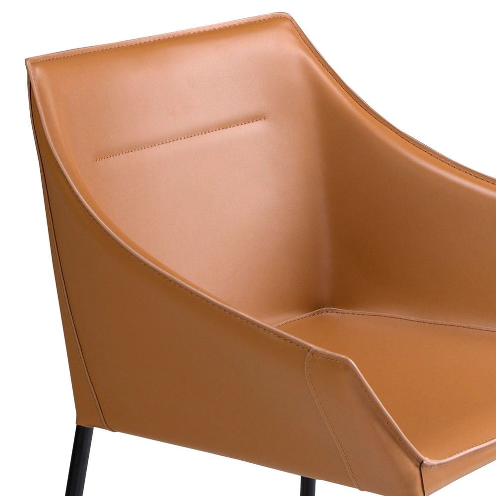 Chaises - Chaise en croûte de cuir marron - ANGEL CERDÁ