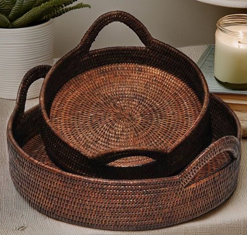 Tea and coffee accessories - Rattan Tray Mayumi - ISHELA