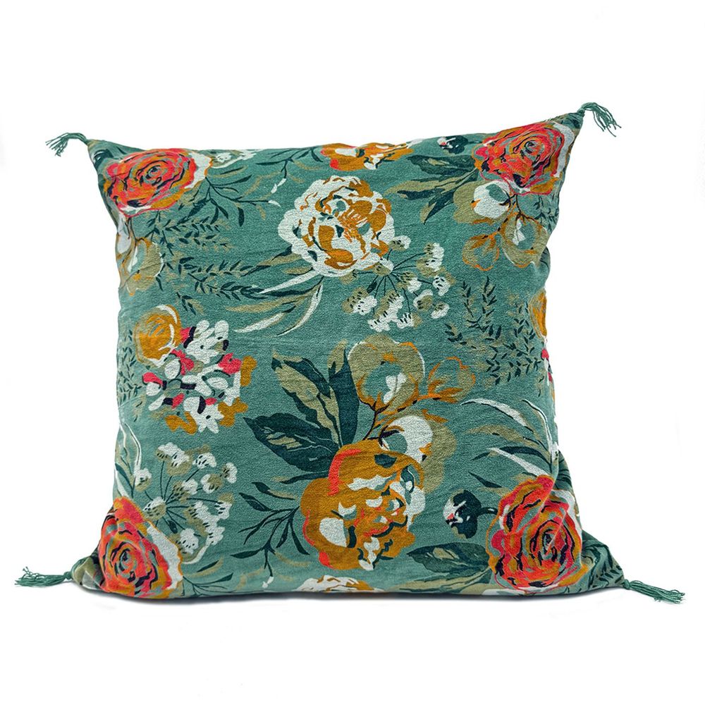 Coussins textile - Housse de coussin Fleur 45X45CM velours - WAX DESIGN - BARCELONA