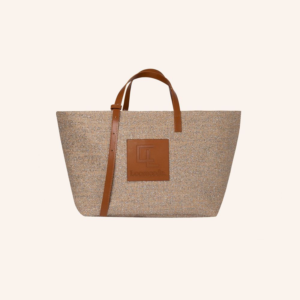 Bags and totes - Jute XL Shoulder Bag-Gold Lurex - LOOMCODE