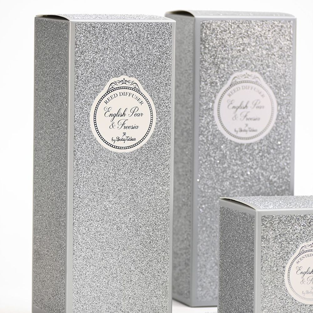 Home fragrances - Reed diffuser silver glitter 100ml - SOAPTALES