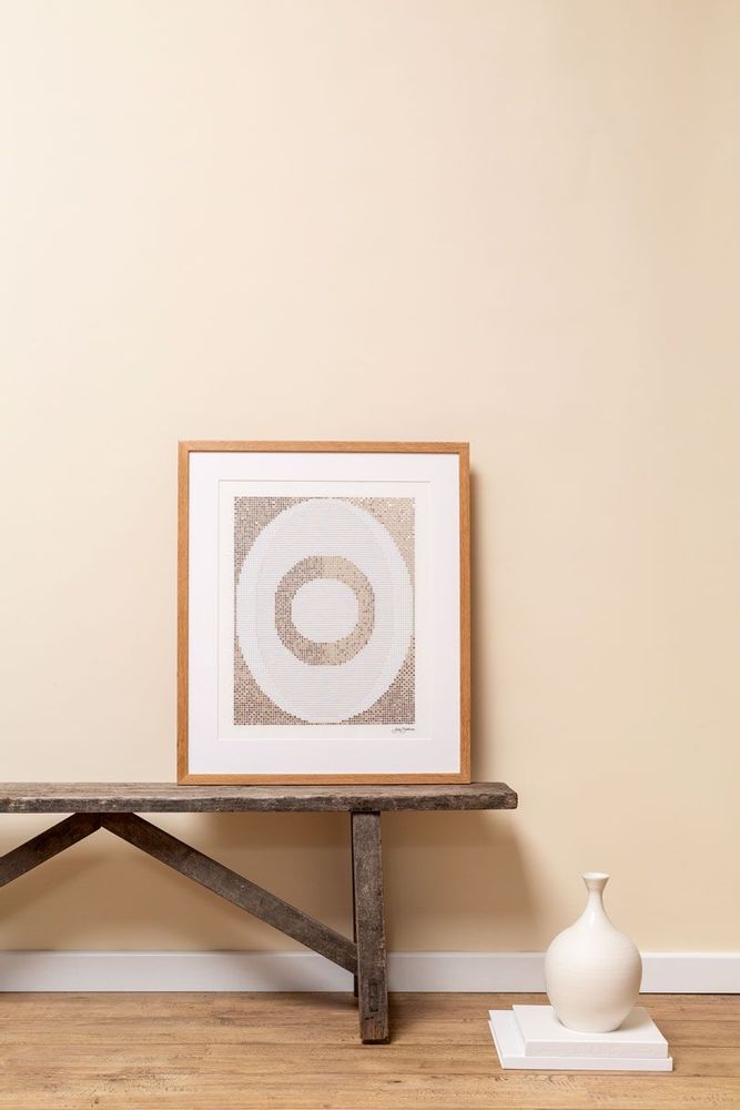 Paintings - Unique hand-embroidered mural artwork "Cercles" - JULIE BARBEAU