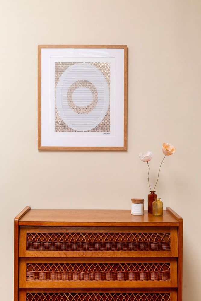 Paintings - Unique hand-embroidered mural artwork "Cercles" - JULIE BARBEAU